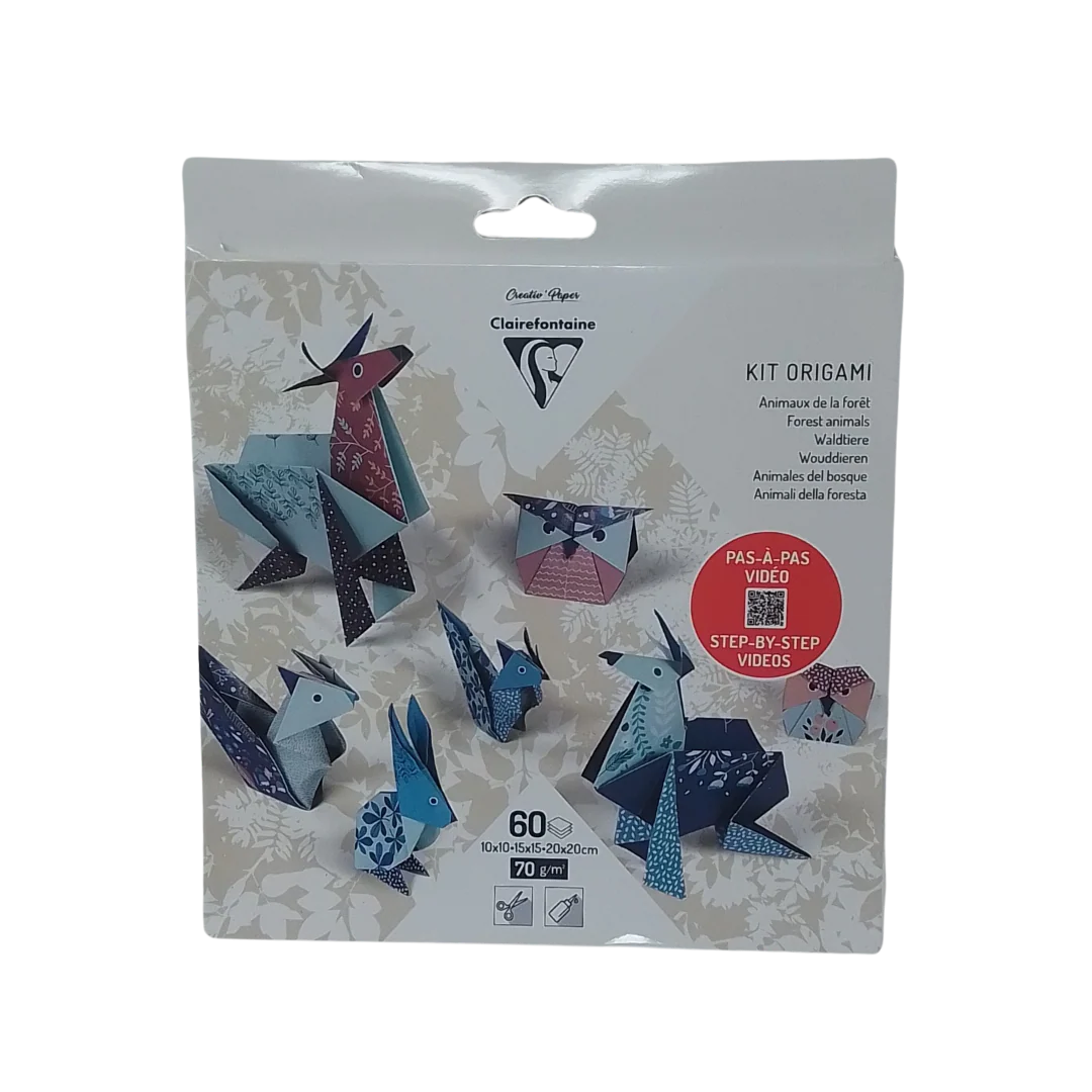 CLAIREFONTAINE – KIT ORIGAMI ANIMALI DELLA FORESTA 10X10 – 15X15 – 20X20