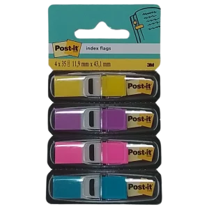 3M - POST-IT SEGNAPAGINA ADESIVI RIPOSIZIONABILI E SCRIVIBILI 11,9X43,1MM GIALLO/VIOLA/ROSA/AZZURRO