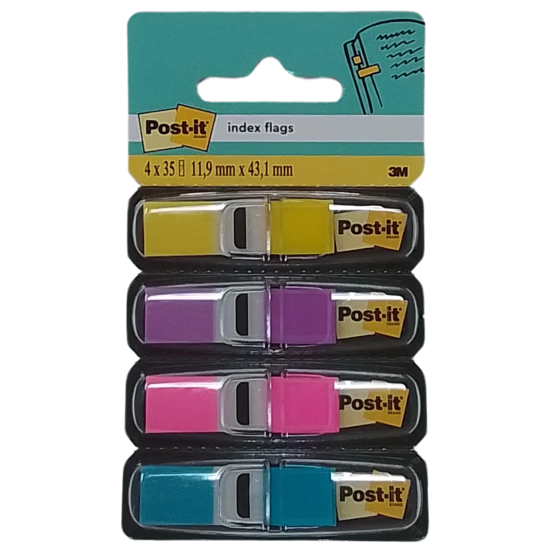 3M – POST-IT SEGNAPAGINA ADESIVI RIPOSIZIONABILI E SCRIVIBILI 11,9X43,1MM GIALLO/VIOLA/ROSA/AZZURRO