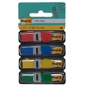 3M - POST-IT SEGNAPAGINA ADESIVI RIPOSIZIONABILI E SCRIVIBILI 11,9X43,1MM ROSSO/BLU/GIALLO/VERDE