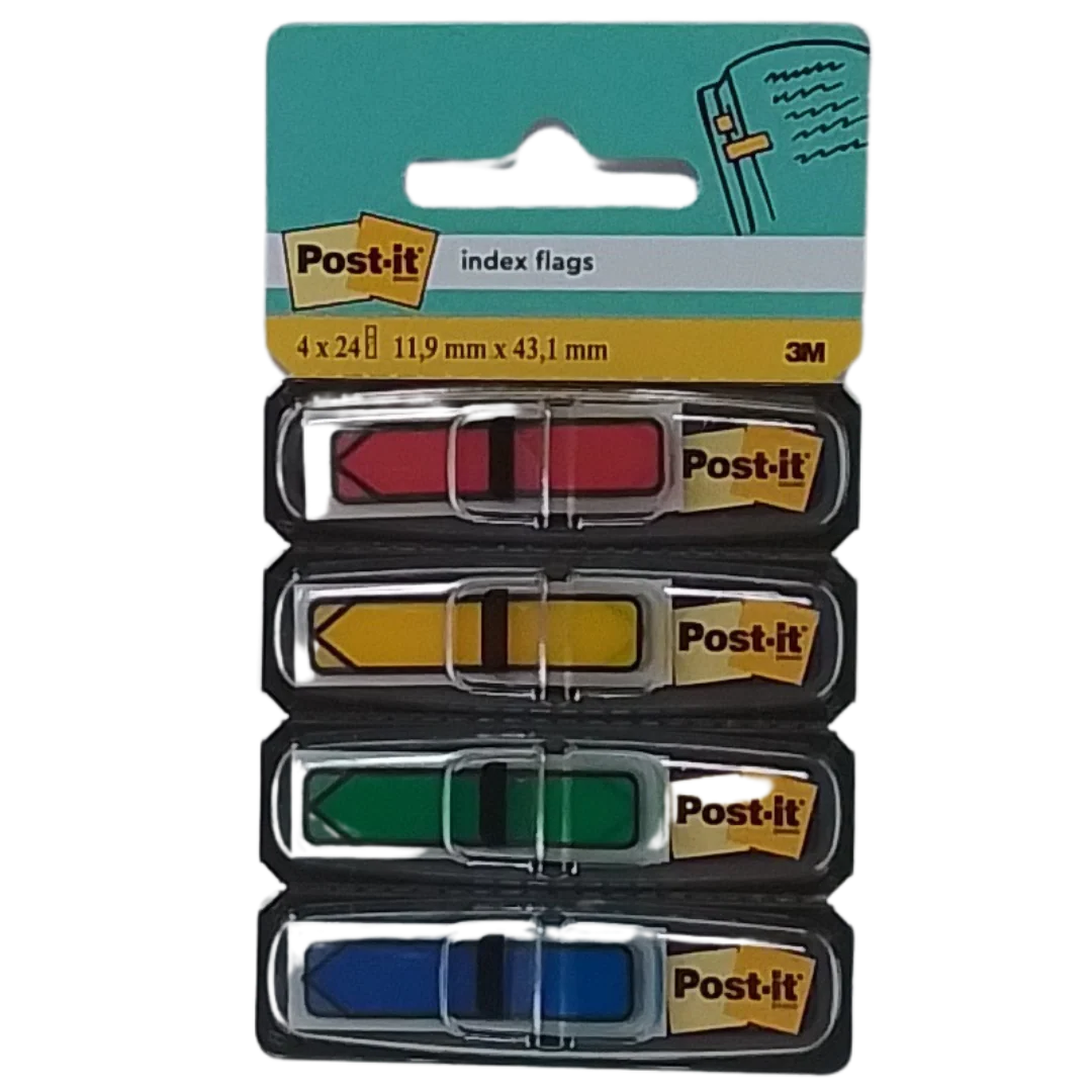 3M – POST-IT SEGNAPAGINA ADESIVI A FRECCIA RIPOSIZIONABILI E SCRIVIBILI 11,9X43,1MM ROSSO/GIALLO/VERDE/BLU