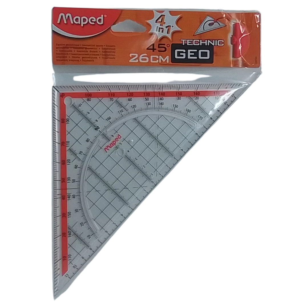 MAPED – TECHNIC GEO SQUADRA GEOMETRICA 4 IN 1 45°/26CM