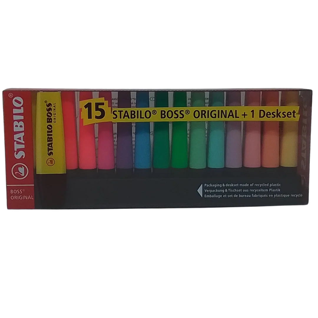 STABILO – BOSS ORIGINAL CONF. 15 EVIDENZIATORI + DESKSET
