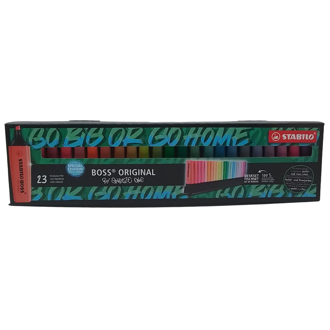 STABILO – BOSS ORIGINAL CONF. 23 EVIDENZIATORI + DESKSET EDIZIONE SPECIALE