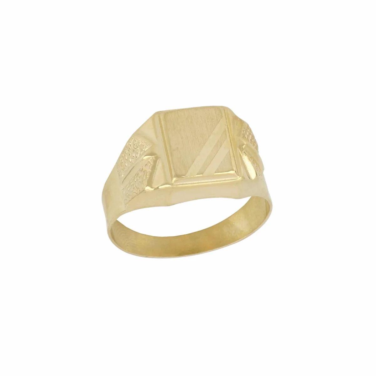 Anello Uomo Quadrato in Oro Giallo 18 Carati di 3.20 Grammi.
