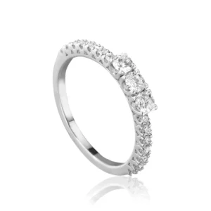 Anello Donna Modello Trilogy in Oro 18 Carati con Diamanti.