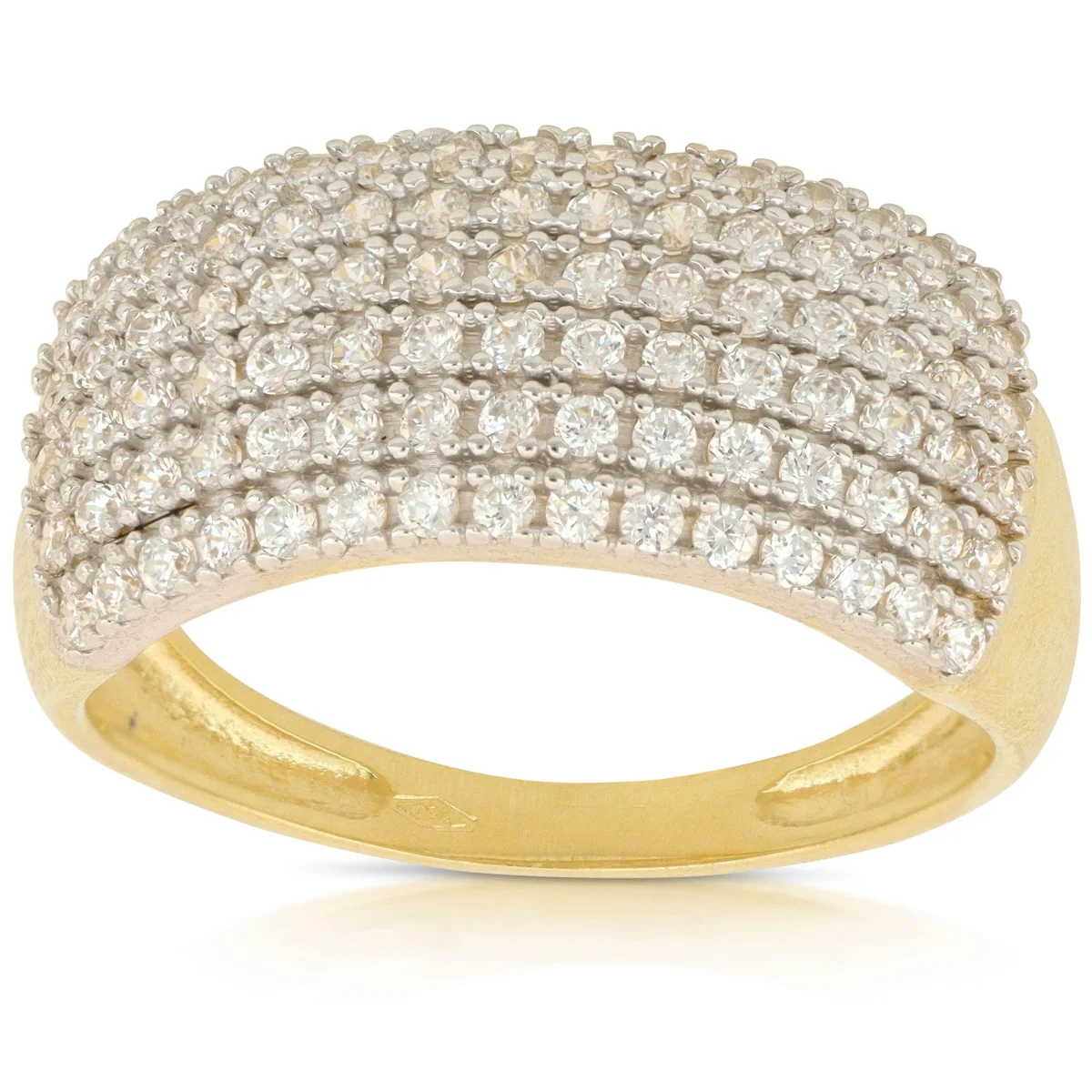 Anello Donna in oro 18 Carati modello Fascione di 4 Grammi con Zirconi.