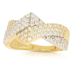 Anello Donna in oro 18 Carati modello Fascione di 4.30 Grammi con Zirconi.
