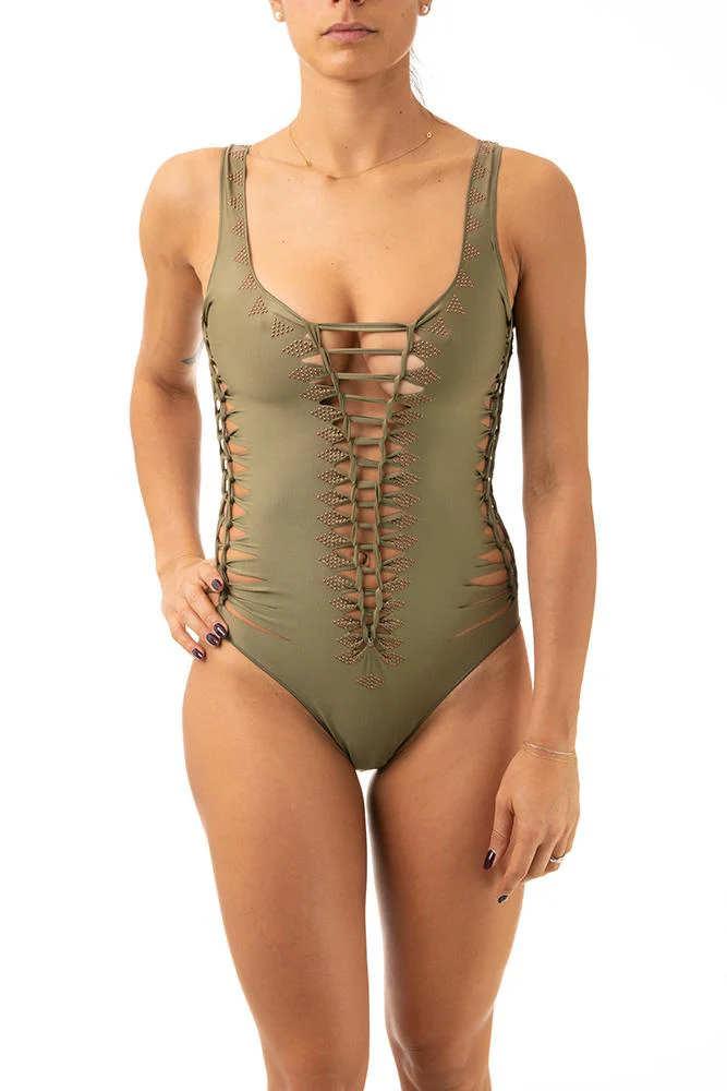 INTERO Donna PIN UP senza Imbottitura  slip brasiliana Verde