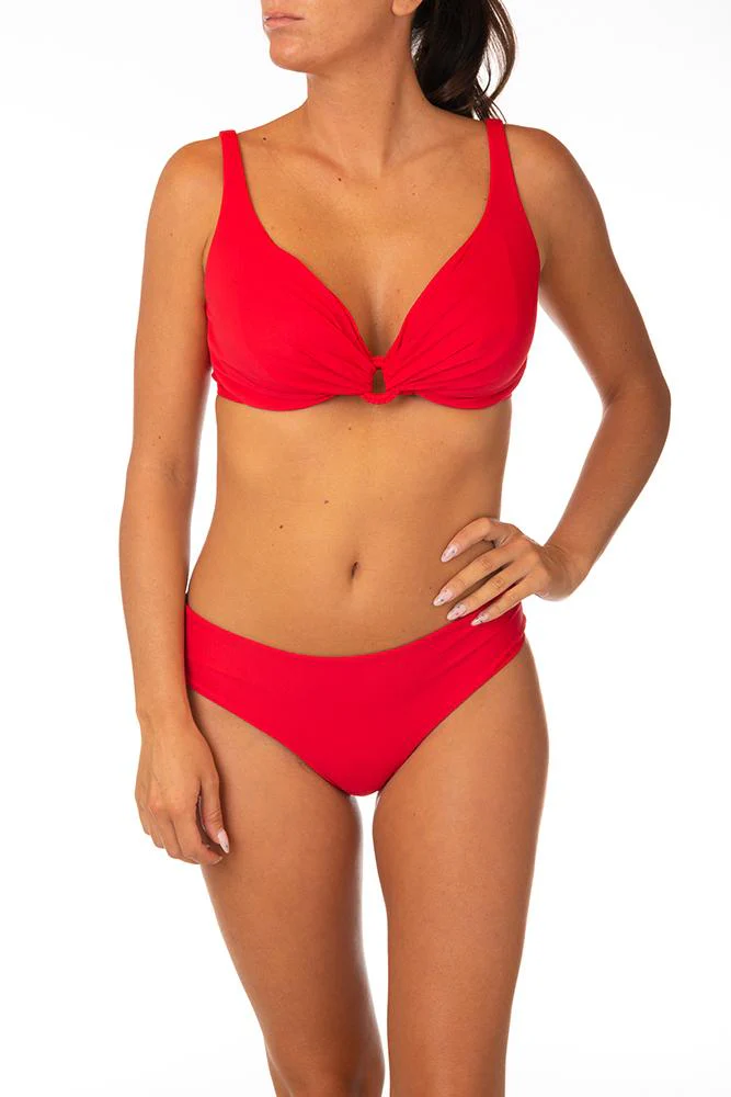 BIKINI Donna BERNE’ FERRETTO Coppa E slip coprente Rosso