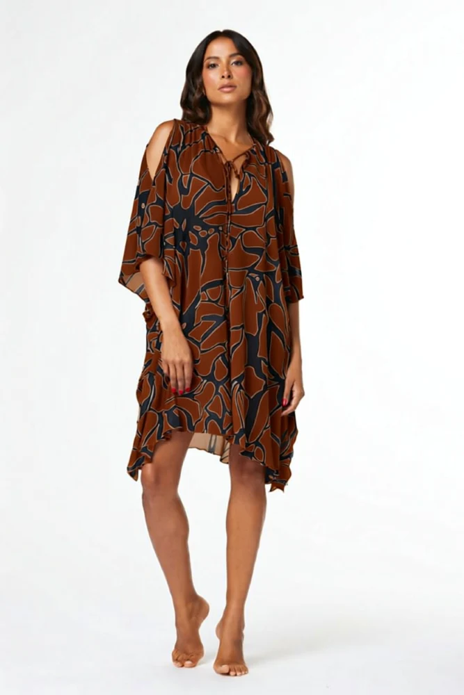 KAFTANO Donna FISICO   CORTO Nero