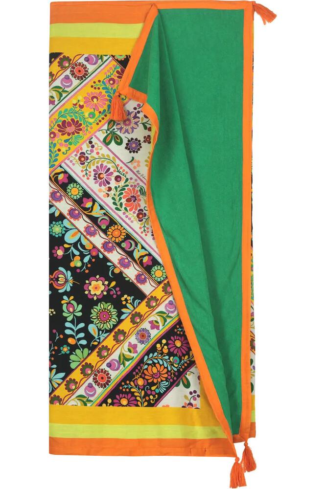 TELO MARE Donna MISS BIKINI SPUGNA   Verde/arancio fantasia