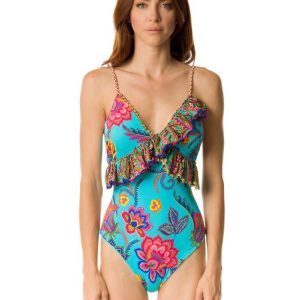 INTERO Donna LAETITIA BEACHWEAR senza Imbottitura  slip brasiliana Celeste