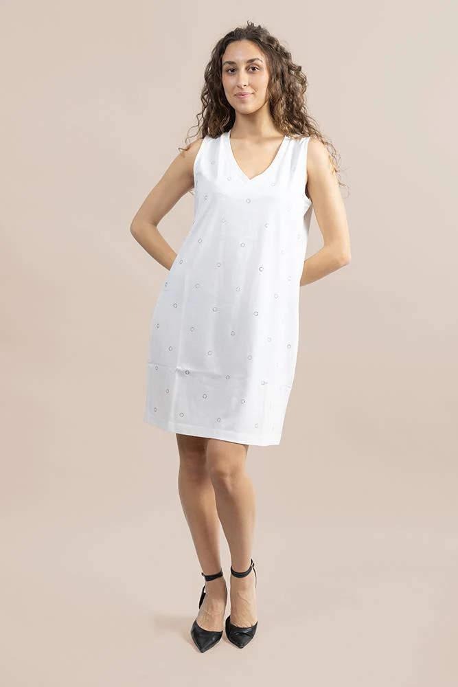 ABITO Donna VERDISSIMA   CORTO Bianco