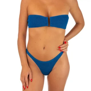 BIKINI Donna BOnd Eye FASCIA  slip brasiliana Bluette