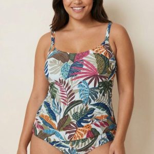 INTERO Donna OLYMARE TANKINI Coppa C slip coprente Bianco/blu/bordeau
