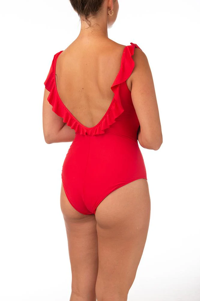 INTERO Donna BERNE' senza Imbottitura Coppa D slip coprente Rosso - immagine 3