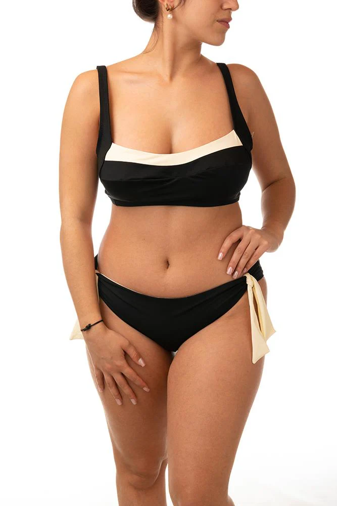BIKINI Donna BERNE’ BRASSIERE Coppa DD slip coprente Nero
