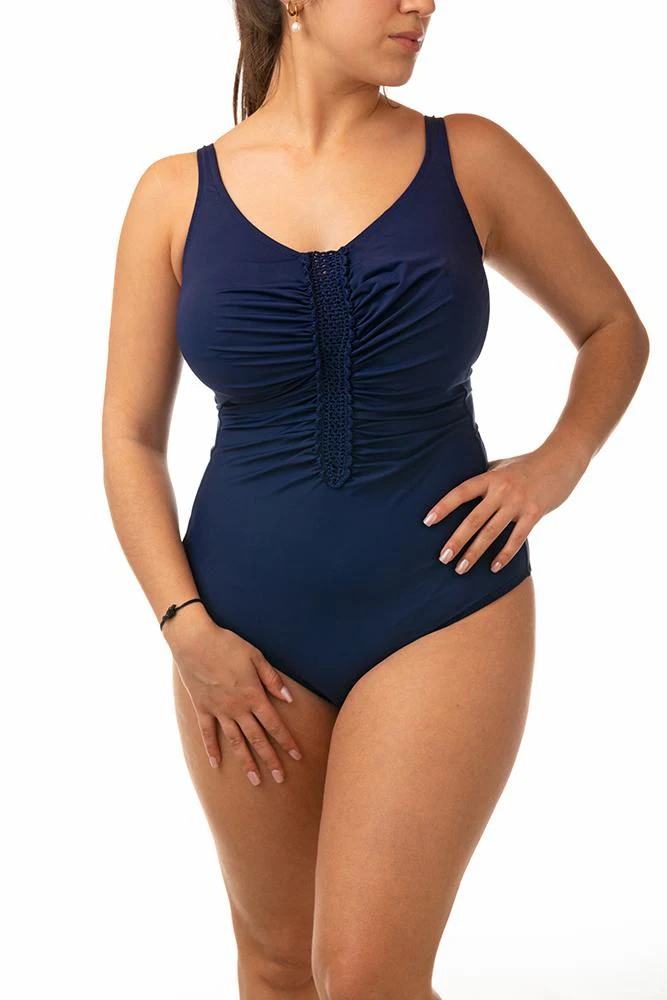 INTERO Donna BERNE’ senza Imbottitura Coppa D slip coprente Blu