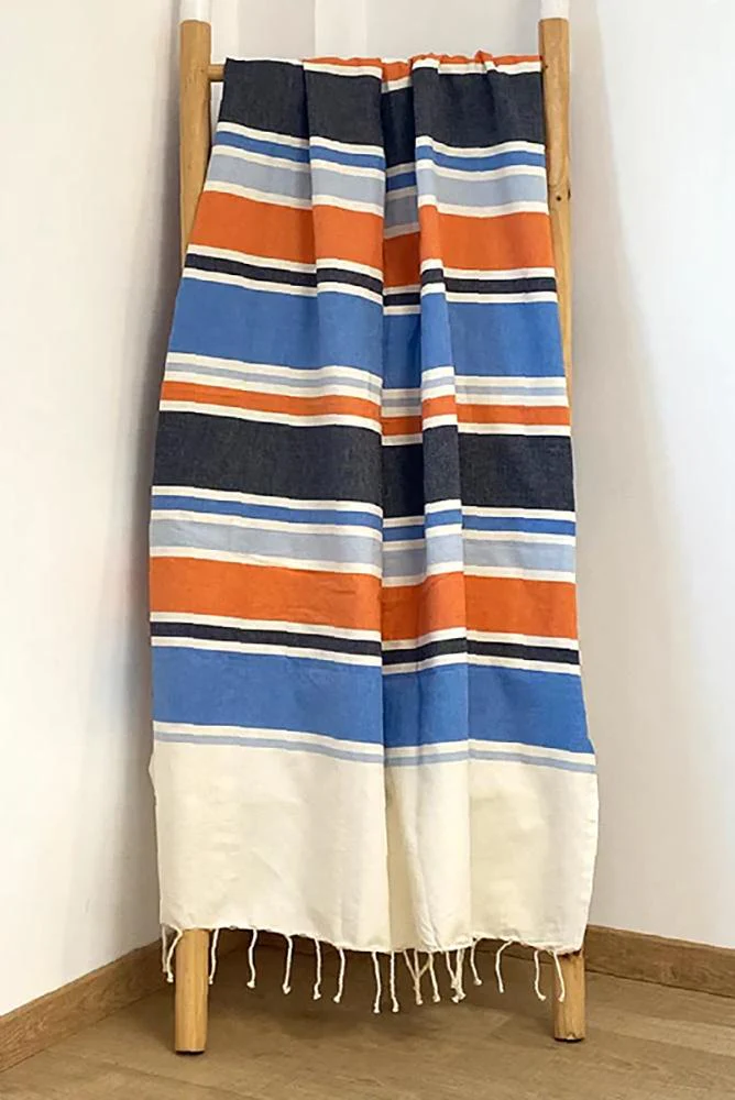 TELO MARE UNISEX COMPTOIR DE LA PLAGE COTONE   Blu