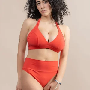 BIKINI Donna PAIN DE SUCRE BRASSIERE Coppa C slip Alto Corallo