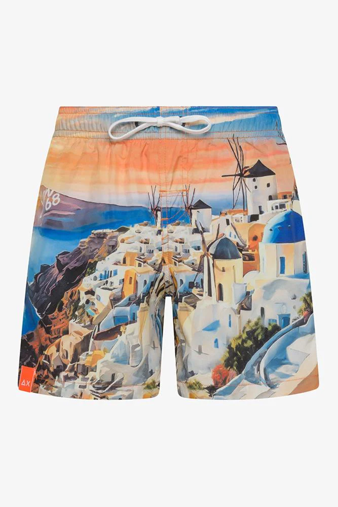 BOXER Bambino SUN 68 con elastico  CORTO Arancio