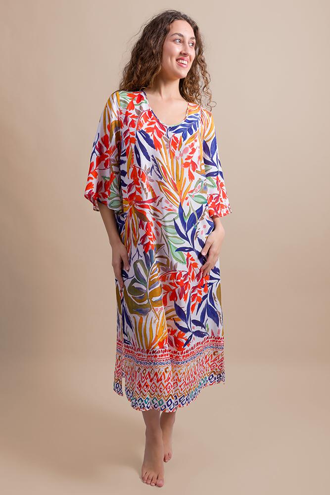 KAFTANO Donna CHARMLINE   LUNGO Bianco