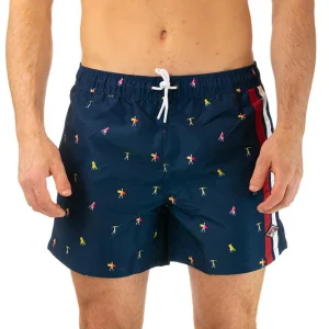 BOXER Uomo BEAR SURFBOARDS con elastico  CORTO Blu