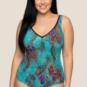 INTERO Donna CHARMLINE Imbottito Coppa C slip coprente Animalier turchese