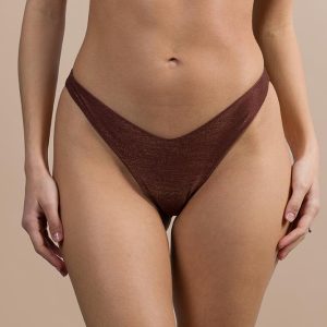 MIX SLIP Donna BE BEACH   slip brasiliana Marrone lurex