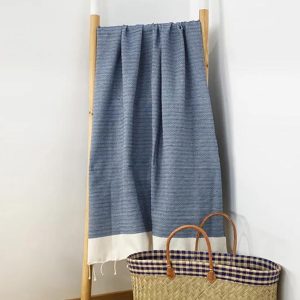 TELO MARE UNISEX COMPTOIR DE LA PLAGE COTONE   Blu