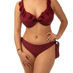 BIKINI Donna BERNE' FERRETTO Coppa DD slip coprente Bordeaux