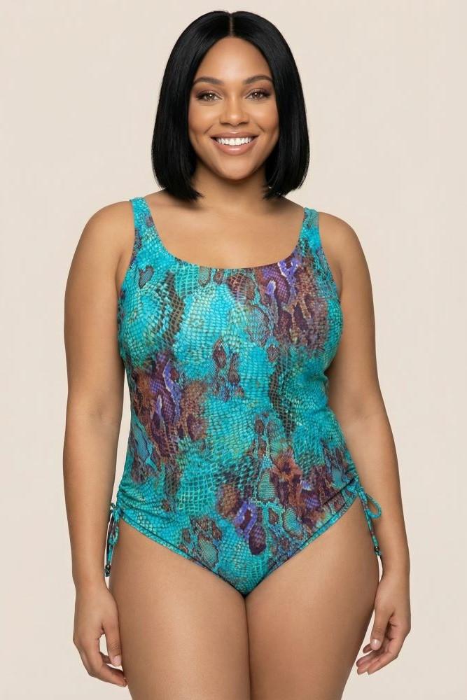 INTERO Donna CHARMLINE Imbottito Coppa C slip coprente Animalier turchese