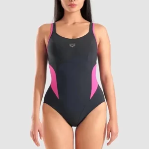 INTERO Donna ARENA senza Imbottitura  slip coprente Nero/fucsia
