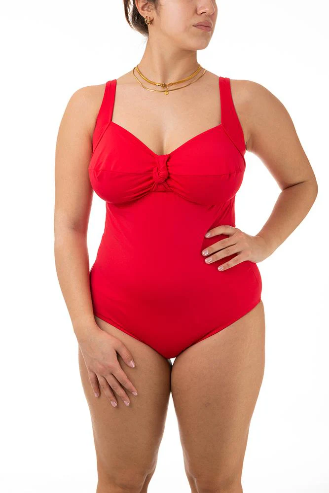INTERO Donna BERNE’ senza Imbottitura Coppa F slip coprente Rosso