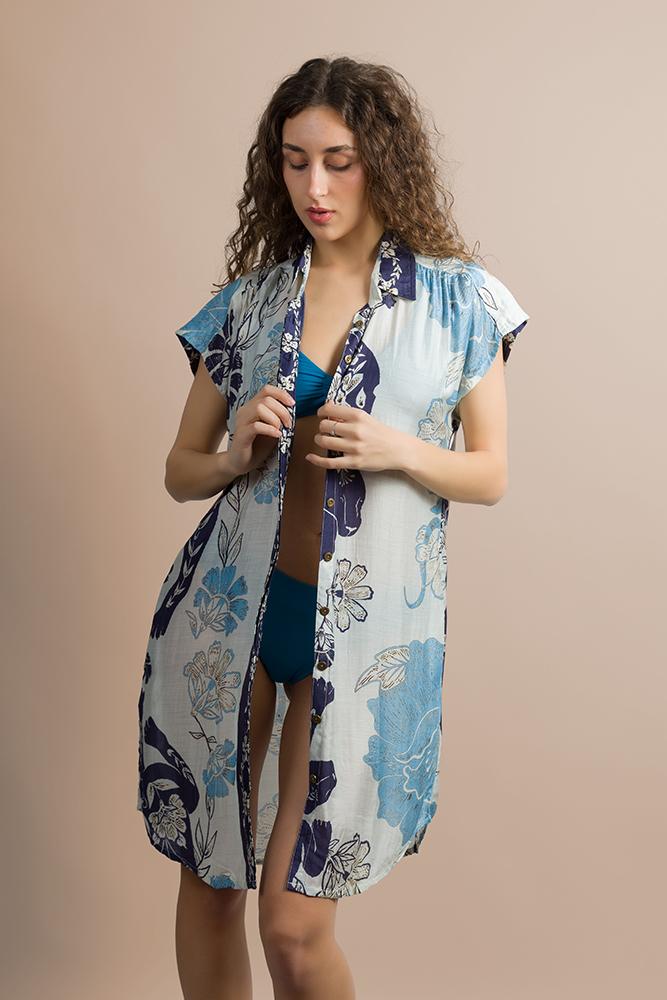 KAFTANO Donna PAHIESA   CORTO Azzurro