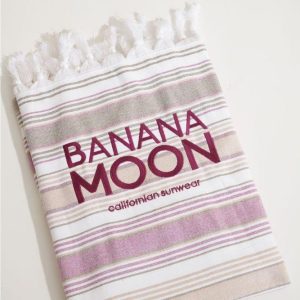 TELO MARE UNISEX BANANA MOON COTONE   Bianco/grigio/viola