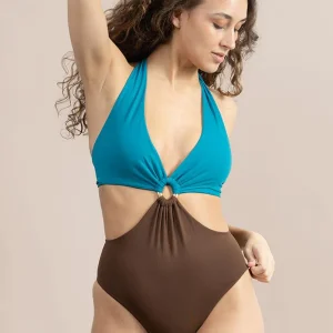 INTERO Donna FISICO Imbottito  slip regolare Laguna/cacao