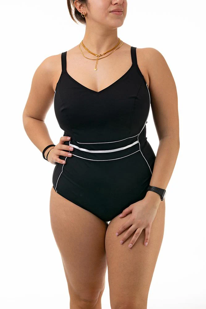 INTERO Donna CHARMLINE con ferretto Coppa E slip coprente Nero/argento