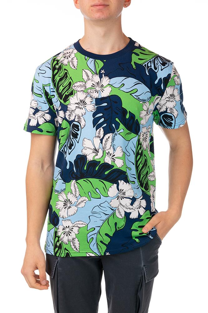 MAGLIA Uomo MOSCHINO T-SHIRT   Blu fantasia