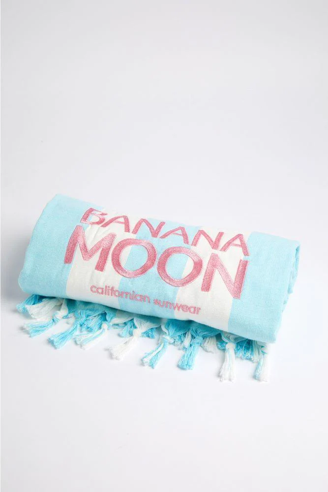 TELO MARE UNISEX BANANA MOON COTONE   bianco/Turchese