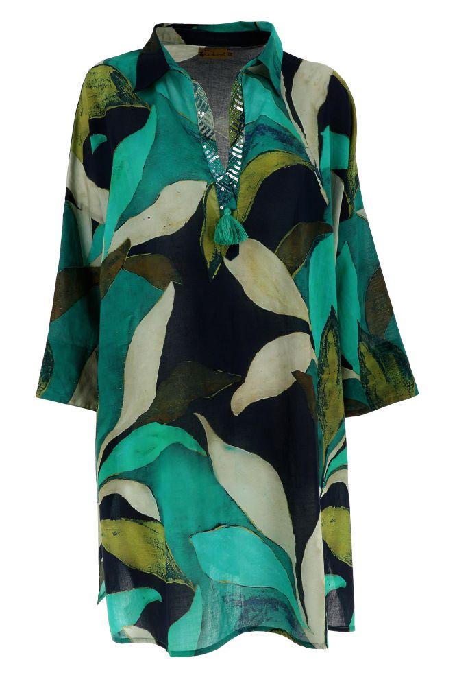 KAFTANO Donna KARAKORUM   CORTO Verde fantasia