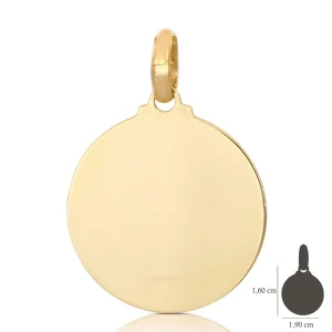 Medaglia Tonda in Oro Giallo 18 Carati di 1.4 Grammi per Leonardo.