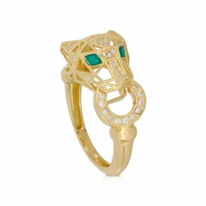 Anello Donna in oro 18 Carati modello Pantera con Zirconi.